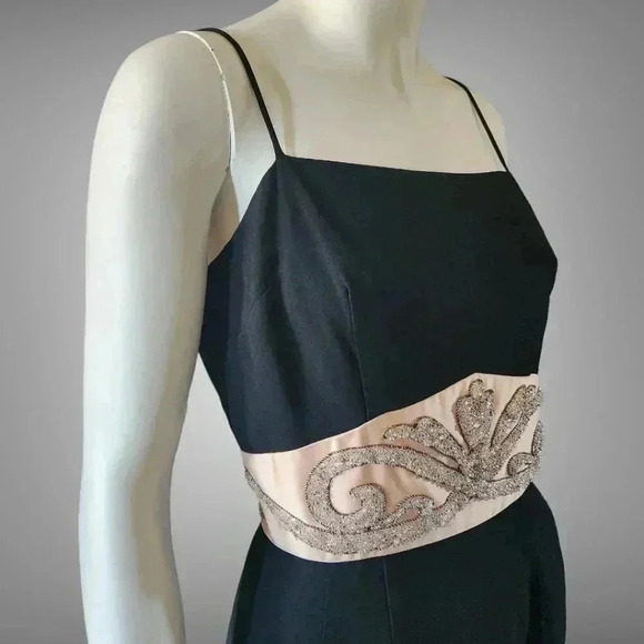 Vintage 50s Majestic Original by Ben Liebman Frocks Beaded Crepe & Satin Gown M - Picture 7 of 10